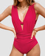 Margaux | Maillot de bain de luxe à encolure croisée avec imprimé coloré