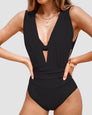 Margaux | Maillot de bain de luxe à encolure croisée avec imprimé coloré