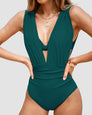 Margaux | Maillot de bain de luxe à encolure croisée avec imprimé coloré