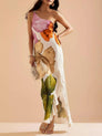 Kira | Robe longue asymétrique à imprimé floral élégant, style balnéaire