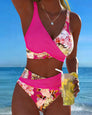 Inès | Bikini à imprimé floral contrasté et fente