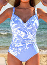 Maillot de bain de luxe à encolure croisée avec imprimé coloré