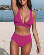 Hilde - Bikini uni à taille haute