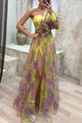 Grace | Robe longue plissée à fleurs pour une escapade estivale