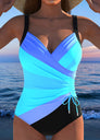 Maillot de bain de luxe à encolure croisée avec imprimé coloré