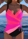 Maillot de bain de luxe à encolure croisée avec imprimé coloré