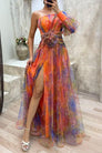 Grace | Robe longue plissée à fleurs pour une escapade estivale