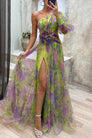 Grace | Robe longue plissée à fleurs pour une escapade estivale