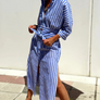 Noa | Robe midi ample à rayures