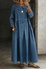 Clara | Robe en jean à col Claudine