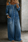 Stephanie | Combinaison-chemise en jean à épaules dénudées