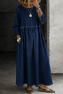 Melissa | Robe en jean à col rond et manches longues