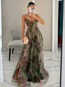 Karen | Robe longue à col en V et imprimé floral peint