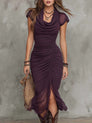 Kira | Robe midi plissée au style abstrait