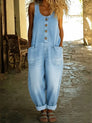 Ruth | Salopette en denim de coton délavé vintage